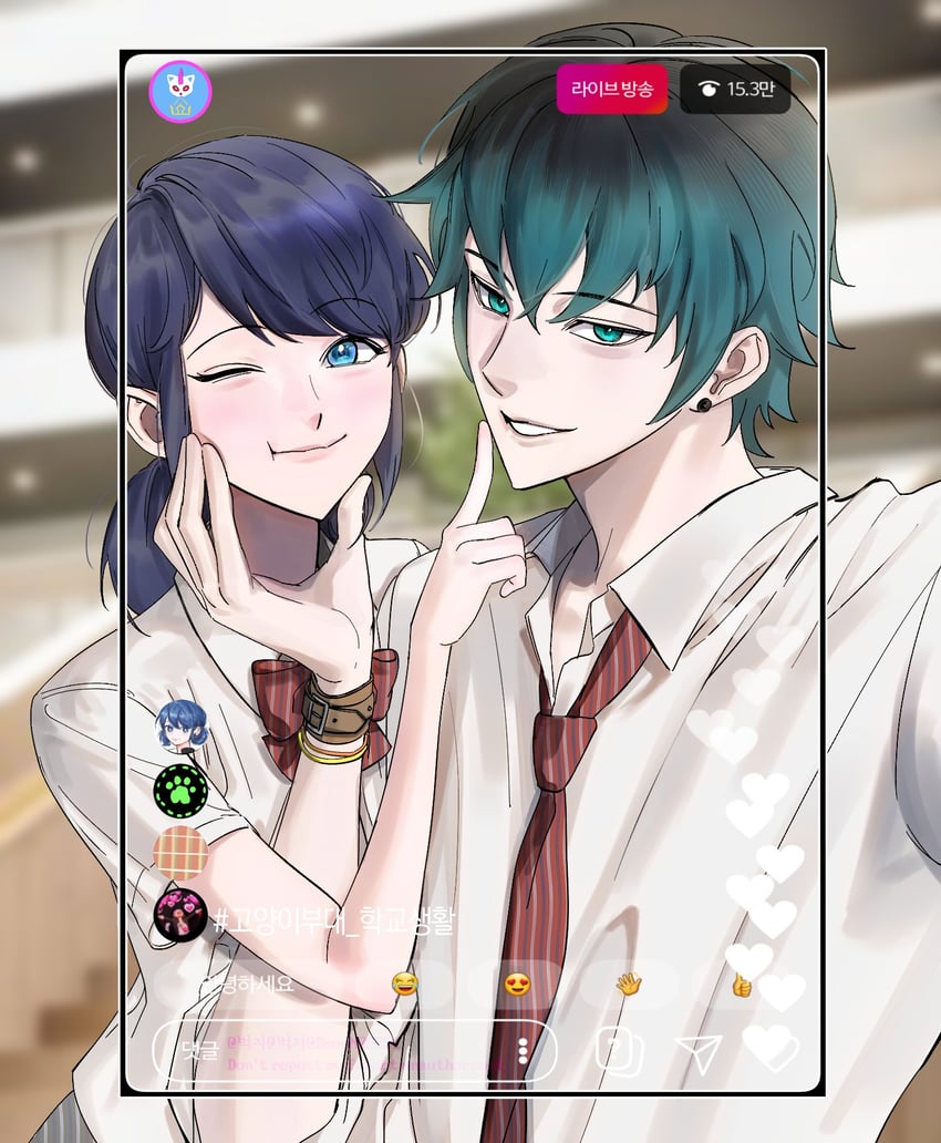marinette dupain-cheng and luka couffaine (miraculous ladybug) drawn by beogn28251