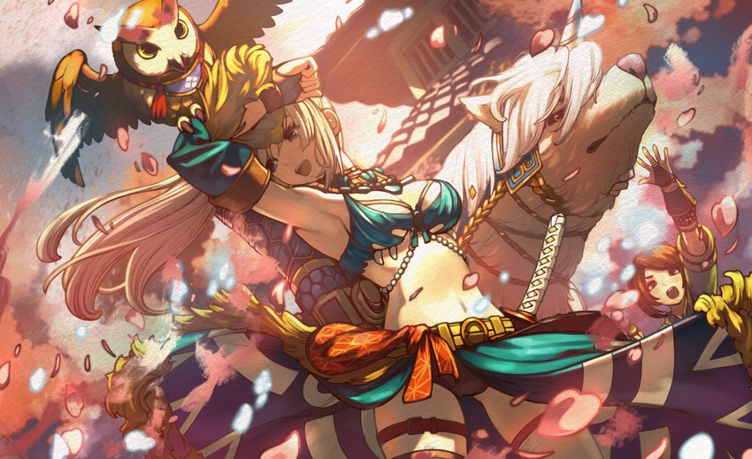 monster hunter, yomogi, and cohoot (monster hunter and 1 more) drawn by kanrinin_(gyfp4747)