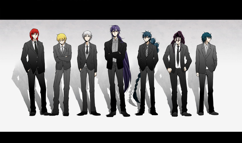 alibaba saluja, judal, sinbad, ja'far, ren hakuryuu, and 2 more (magi the labyrinth of magic) drawn by katze224