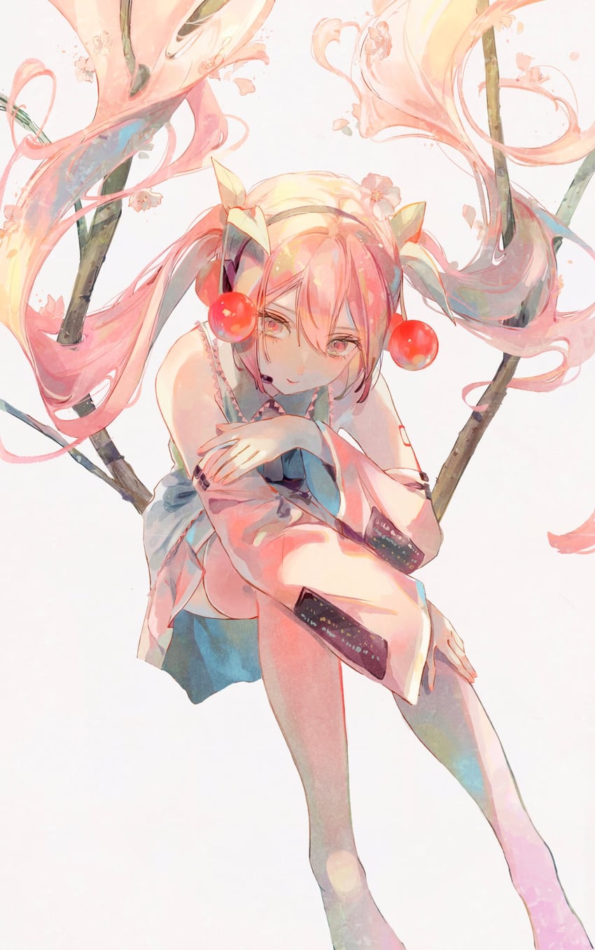 hatsune miku and sakura miku (vocaloid) drawn by nazuna_(nazuna_su)