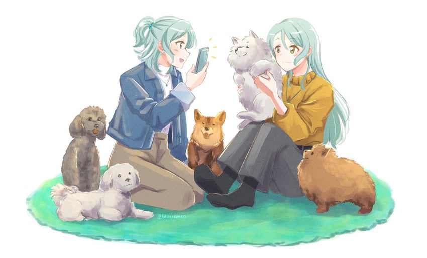hikawa sayo and hikawa hina (bang dream!) drawn by xin_(blueramen)