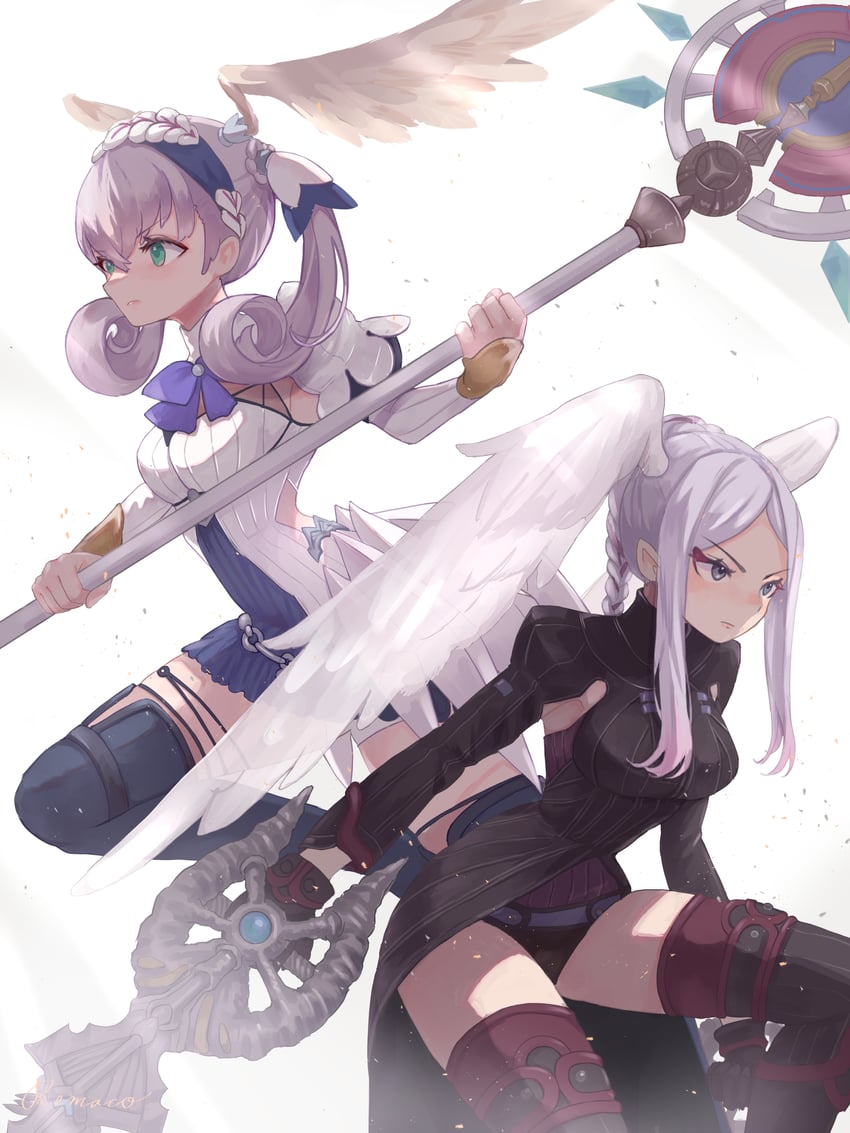 melia antiqua and tyrea (xenoblade chronicles and 2 more) drawn by remaco