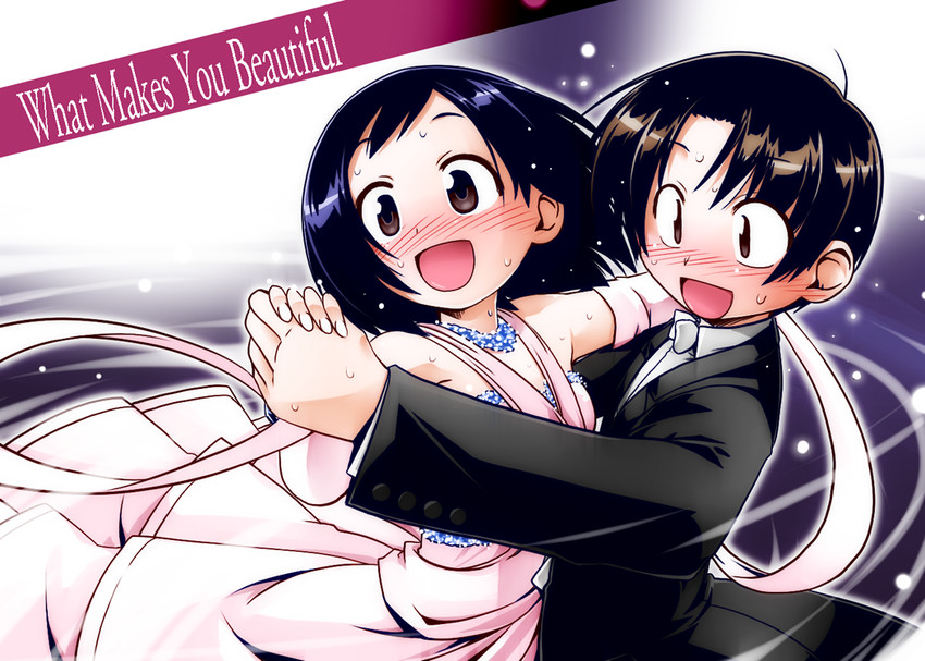 watari eri and tsuchiya masaharu (sesuji wo pin! to) drawn by hisame_genta