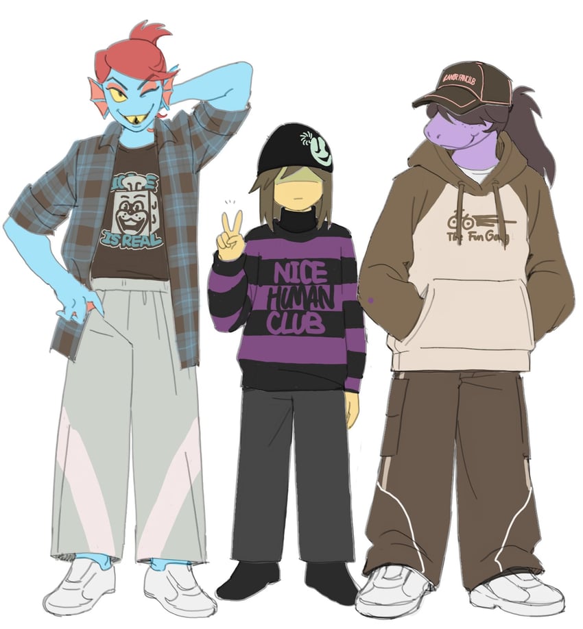 kris, undyne, susie, and ice-e (deltarune) drawn by ttudolee