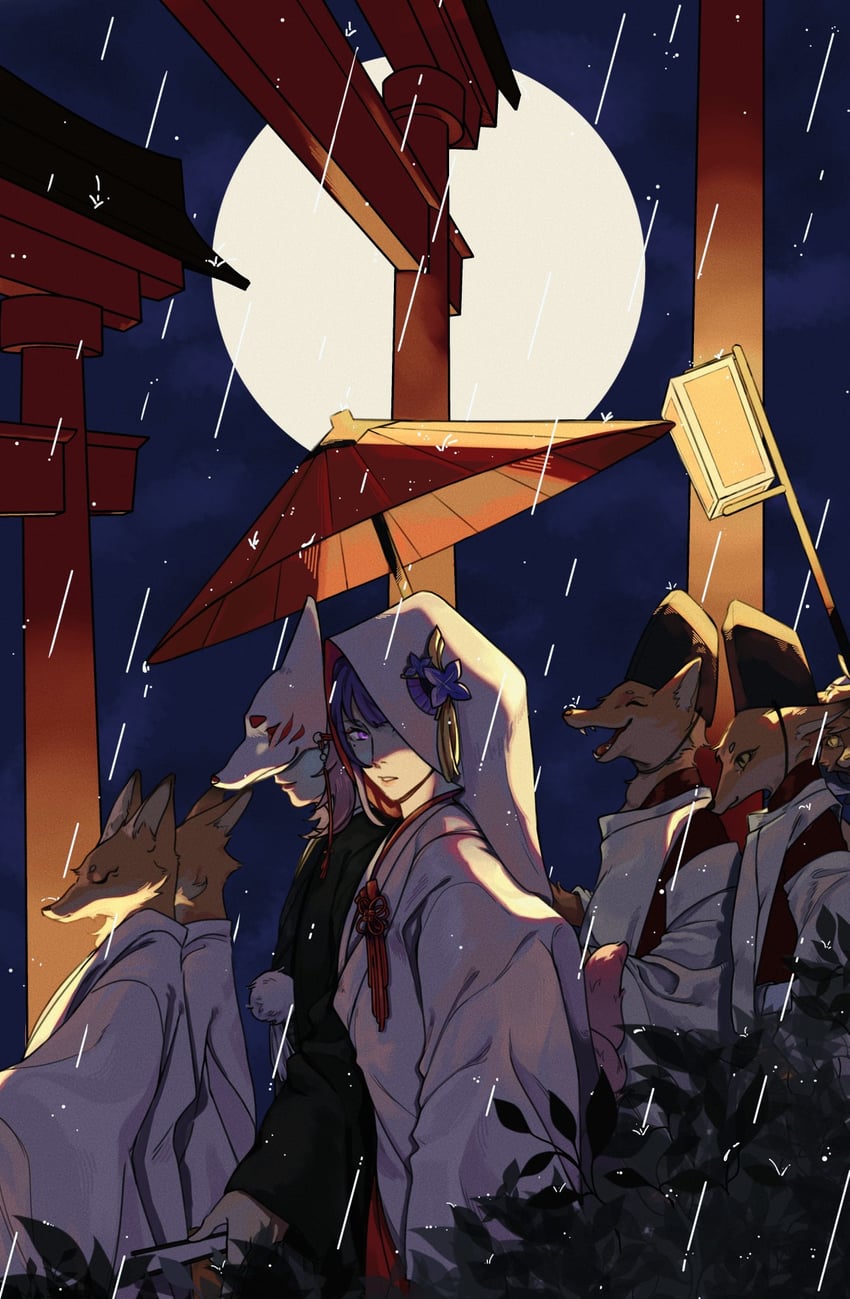 raiden shogun and yae miko (genshin impact) drawn by penguin_13