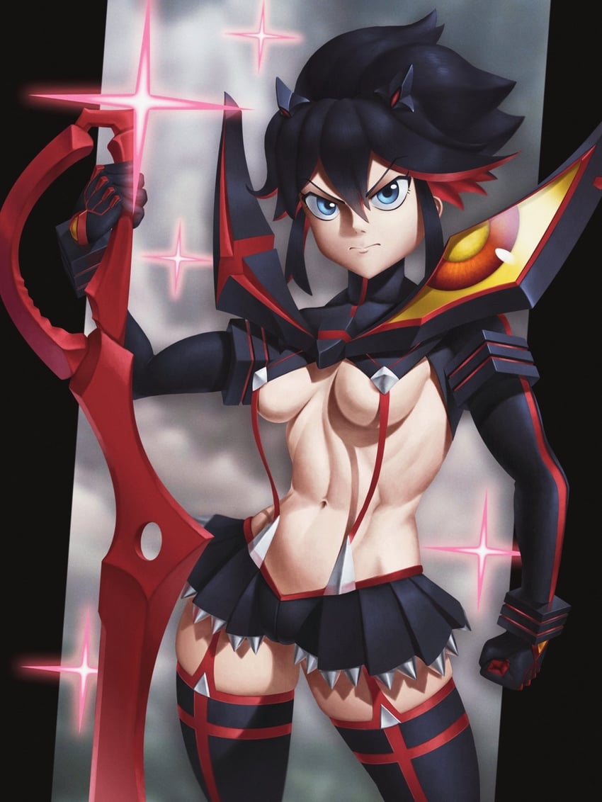 matoi ryuuko and senketsu (kill la kill) drawn by skylock