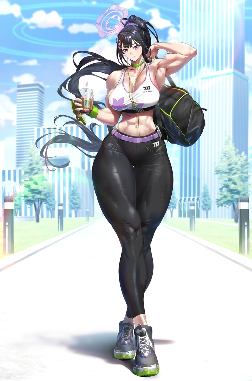 sumire (blue archive and 1 more) drawn by qtime_702