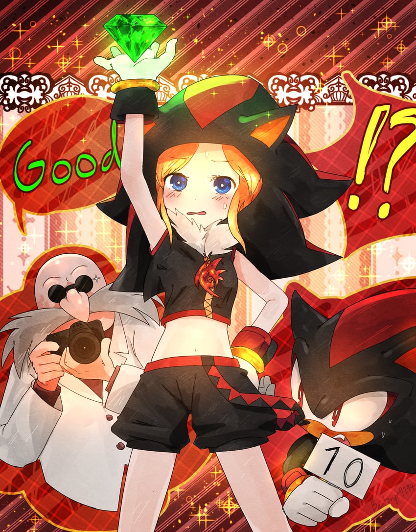 shadow the hedgehog, maria robotnik, and gerald robotnik (sonic and 1 more) drawn by baitong