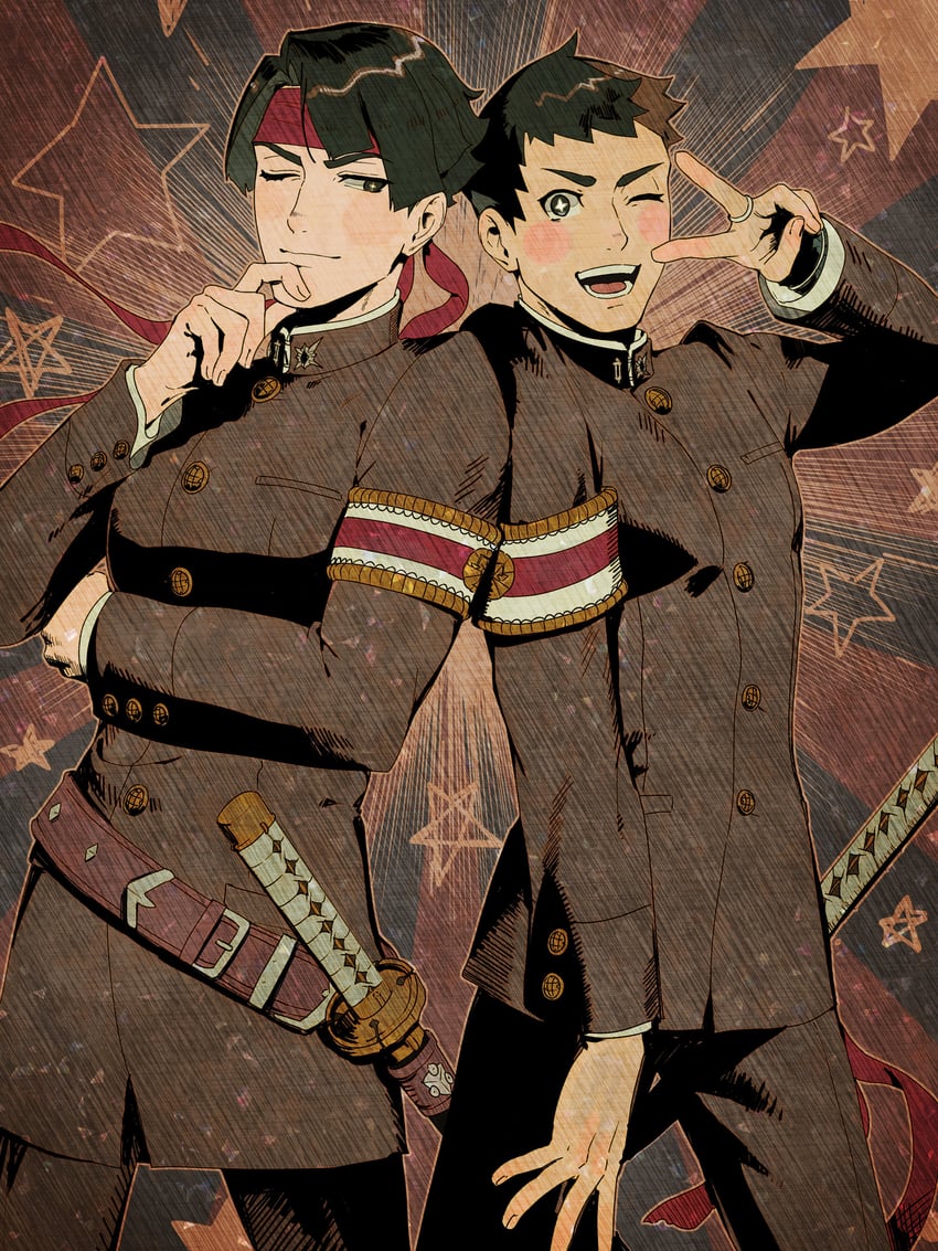 ryunosuke naruhodo and kazuma asogi (ace attorney and 1 more) drawn by 0shlkatsu