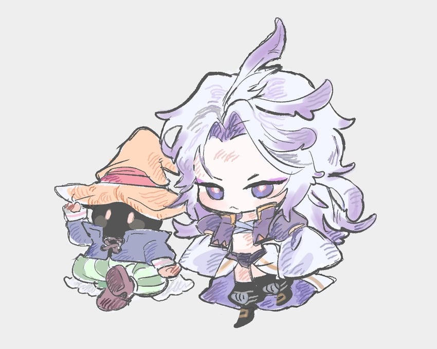 black mage, vivi ornitier, and kuja (final fantasy and 1 more) drawn by baby_ff_4