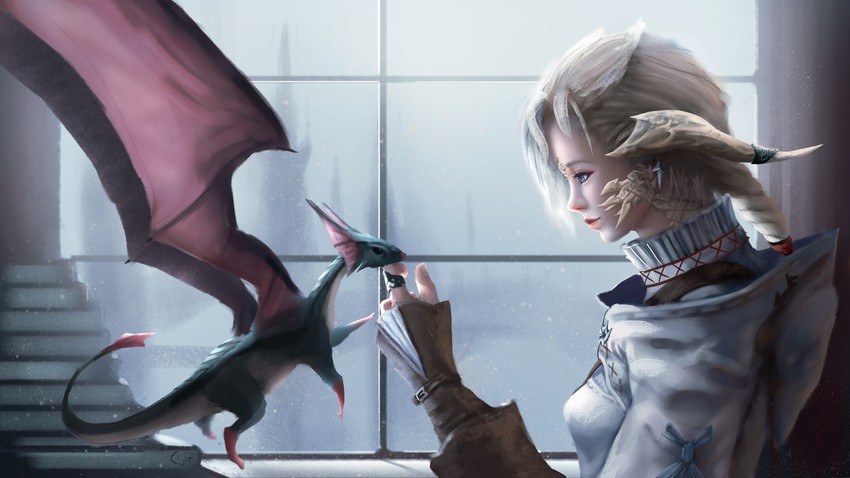 midgardsormr (final fantasy and 1 more) drawn by chimera_light