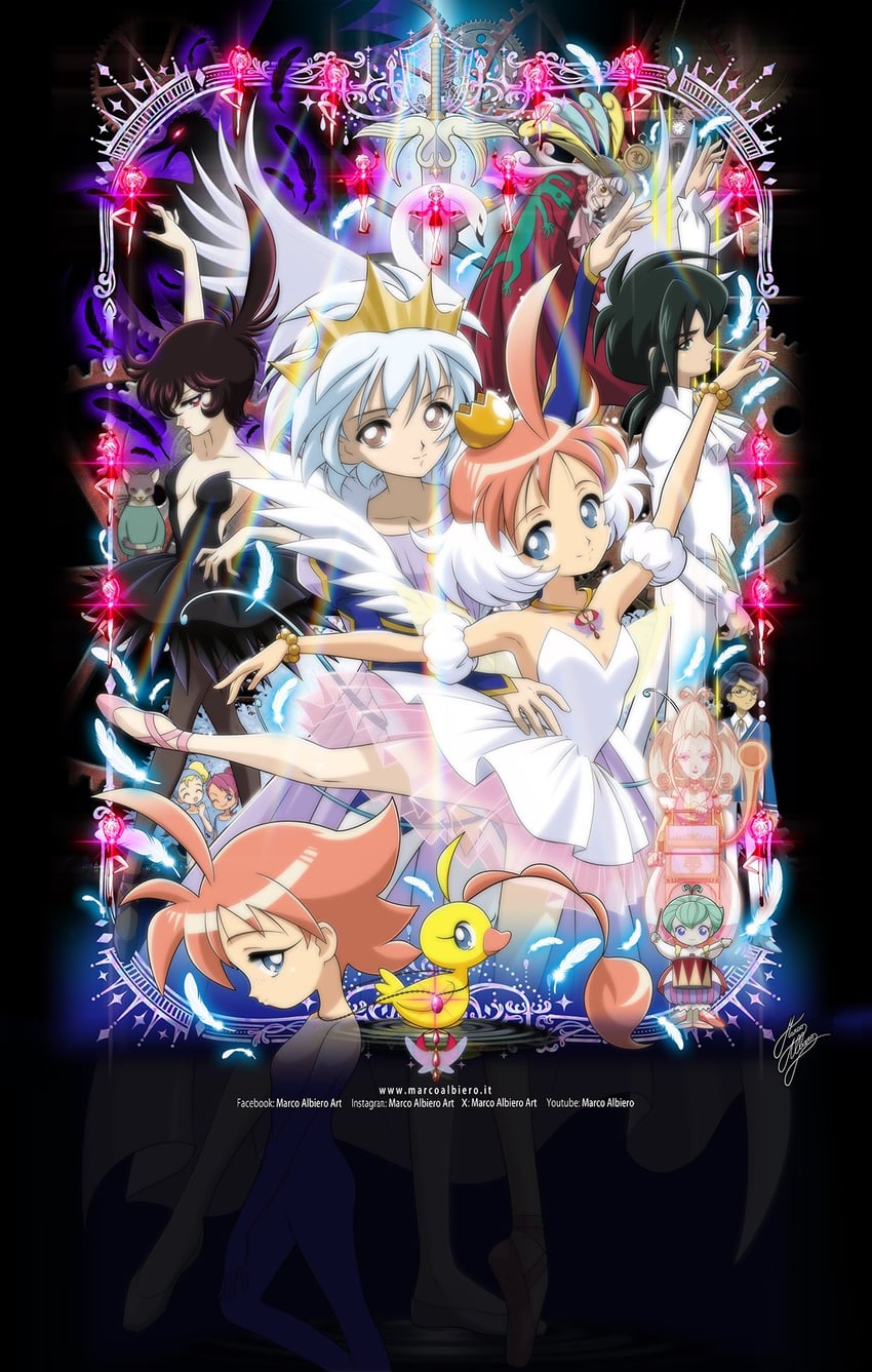 princess tutu, fakir, rue, ahiru, princess kraehe, and 11 more (princess tutu) drawn by marco_albiero