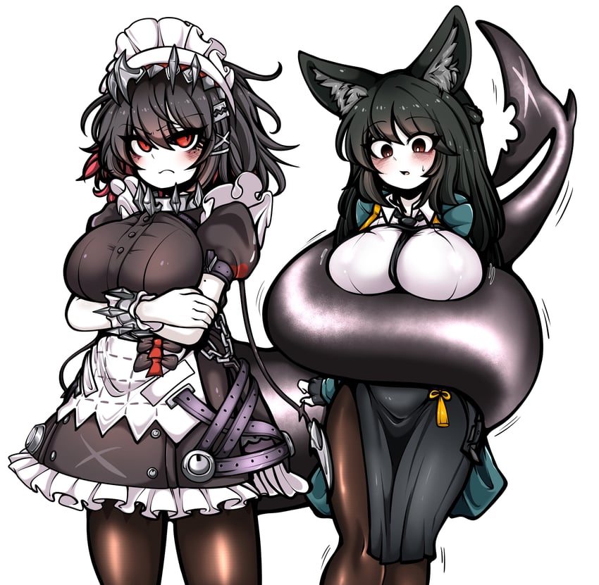 ellen joe and hoshimi miyabi (zenless zone zero) drawn by uncolorcube
