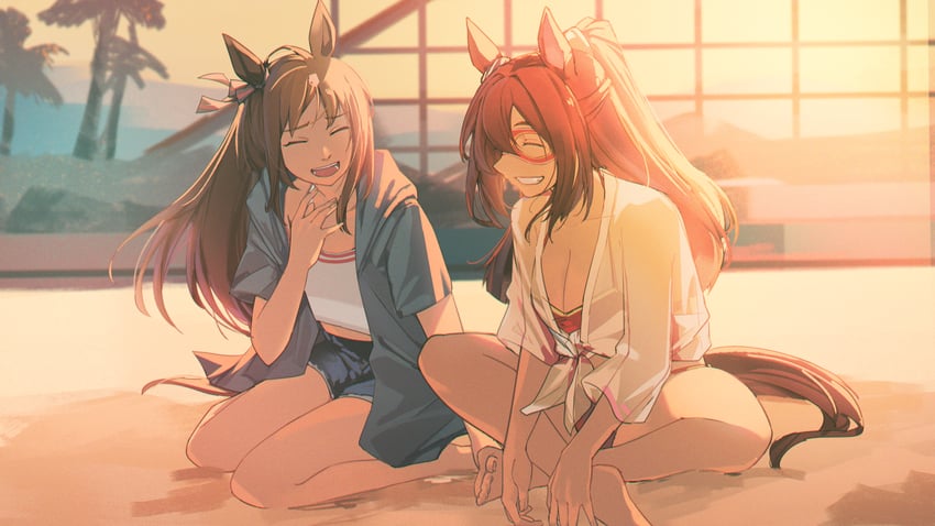 grass wonder and el condor pasa (umamusume) drawn by fuyukayui