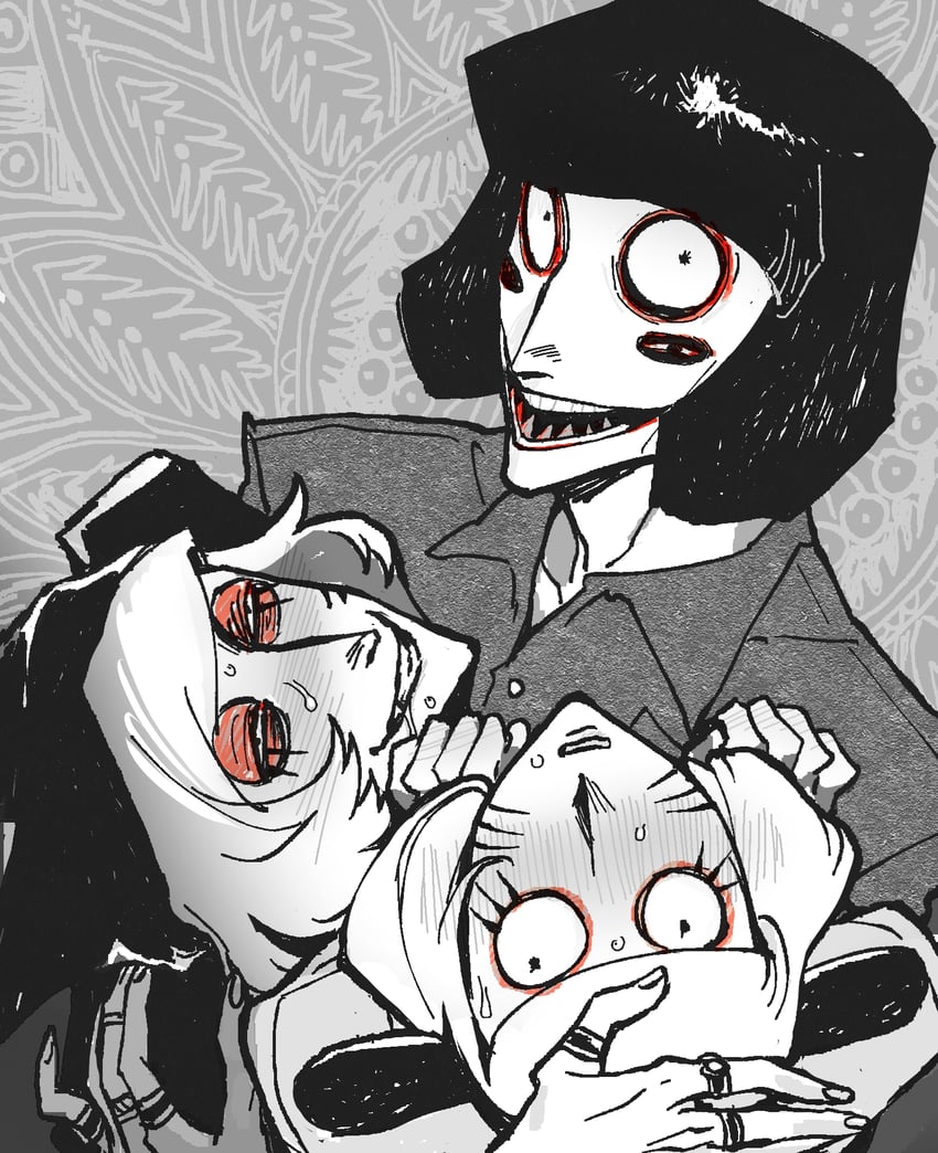 nyon, nyen, and luther von ivory (randal's friends) drawn by heizuo955