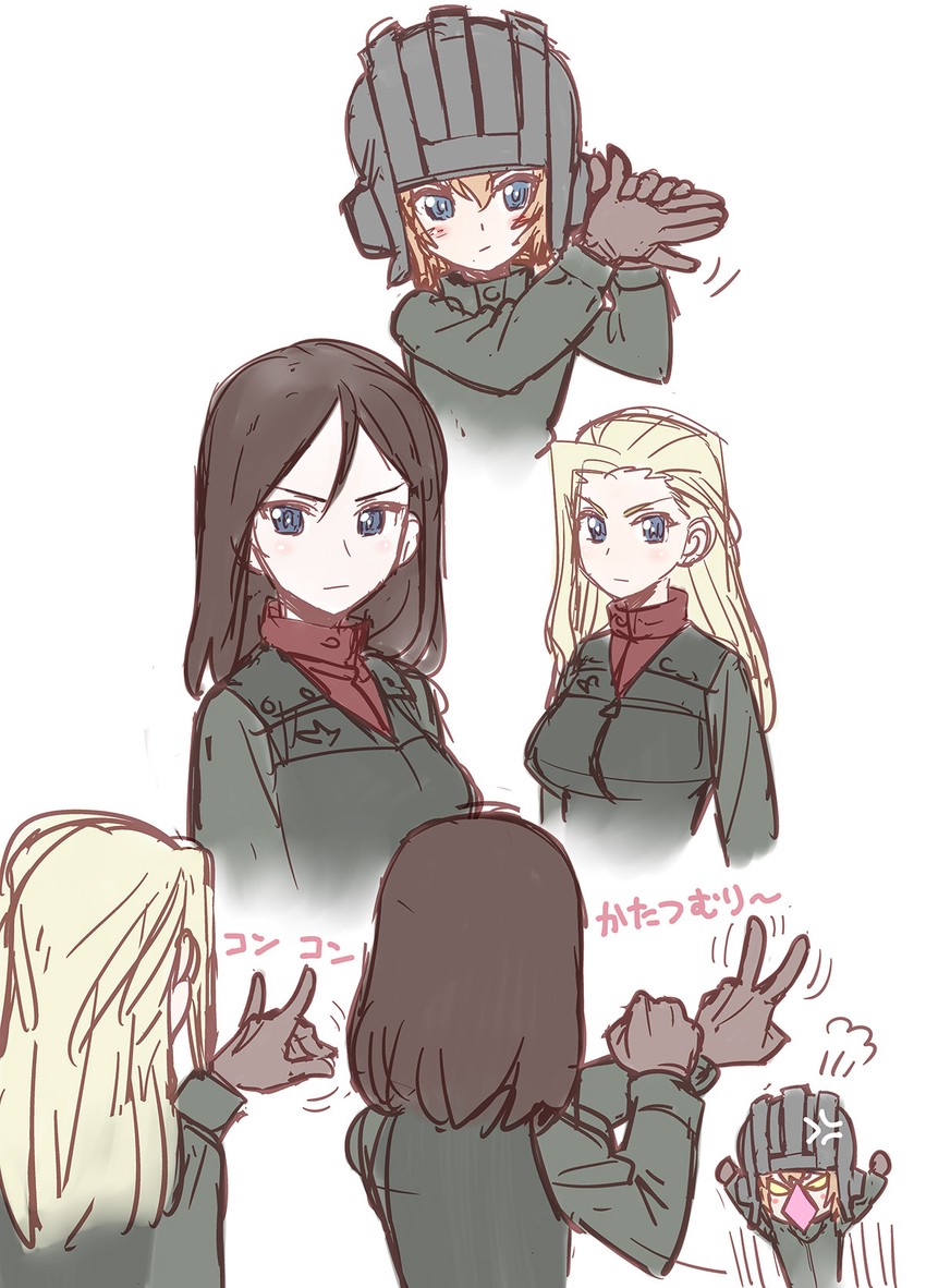 katyusha, nonna, and clara (girls und panzer and 1 more) drawn by minazuki_juuzou