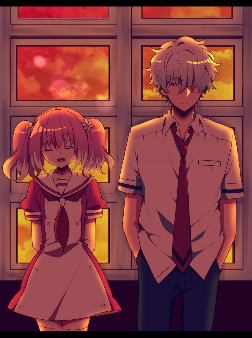 hiiragi nana and onodera kyouya (munou na nana) drawn by yukisa