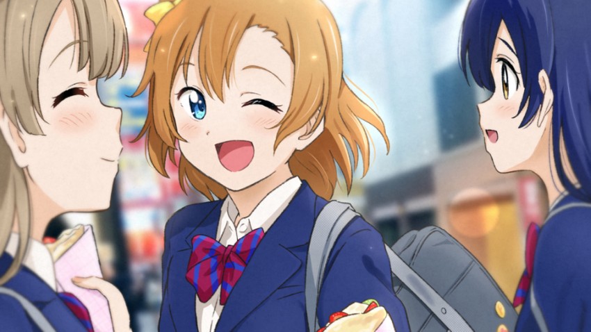 sonoda umi, minami kotori, and kosaka honoka (love live! and 1 more) drawn by shibasaki_shouji