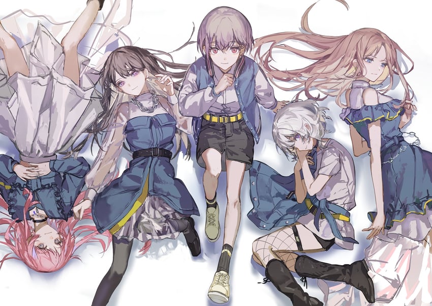 chihaya anon, nagasaki soyo, shiina taki, takamatsu tomori, and kaname raana (bang dream! and 1 more) drawn by nam_8k