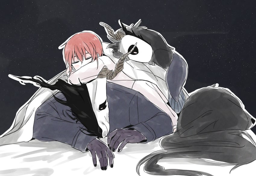 hatori chise and elias ainsworth (mahou tsukai no yome) drawn by delfuze