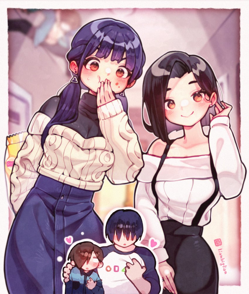 yamada anna, ichikawa kyoutarou, yamada sanae, and yamada yuuki (boku no kokoro no yabai yatsu) drawn by lianbiglian