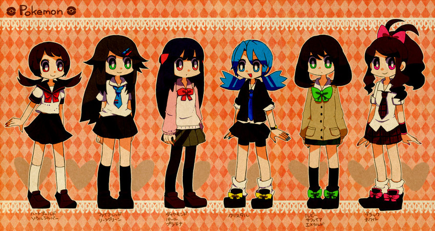 dawn, may, hilda, leaf, lyra, and 1 more (pokemon and 6 more) drawn by 12ma