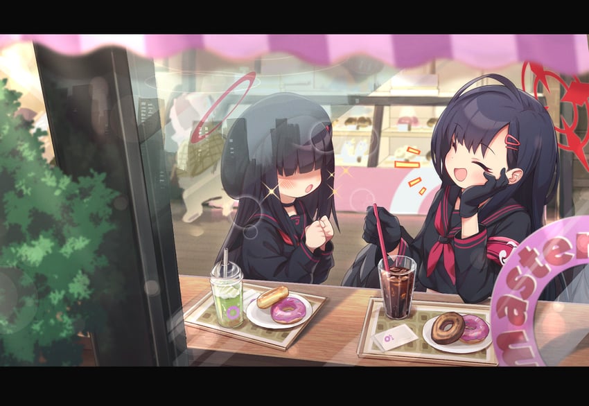 ichika and justice task force member (blue archive) drawn by seisu