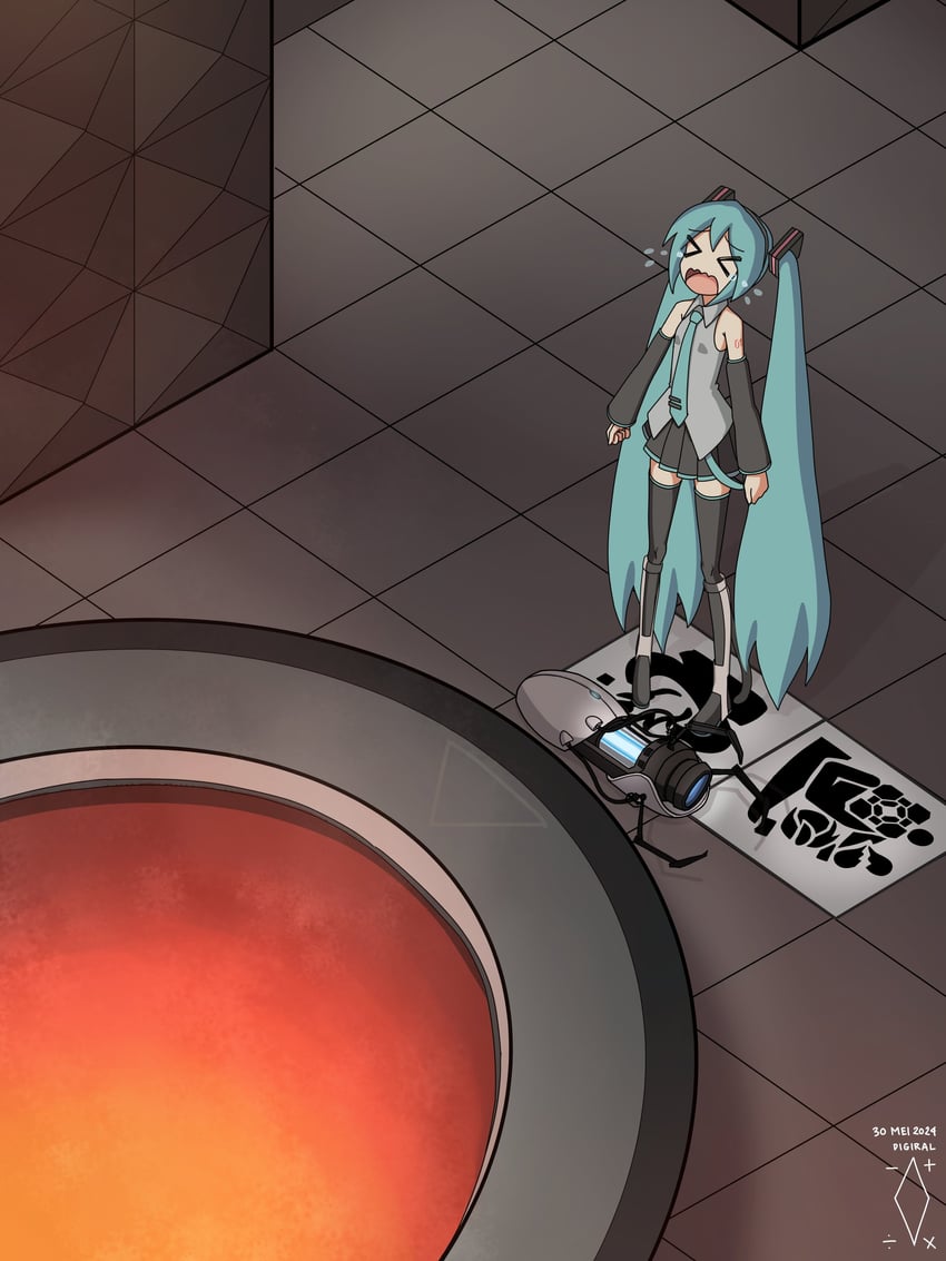 hatsune miku (vocaloid and 2 more) drawn by digiral