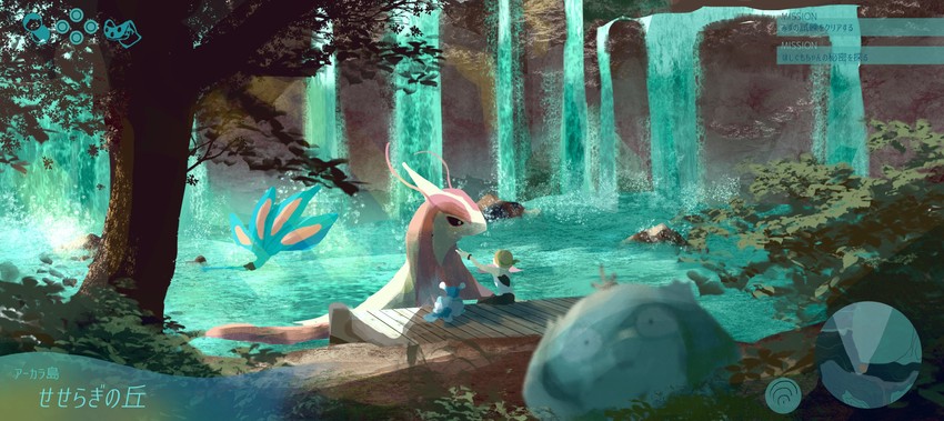 selene, psyduck, milotic, and brionne (pokemon and 1 more) drawn by umi_hire