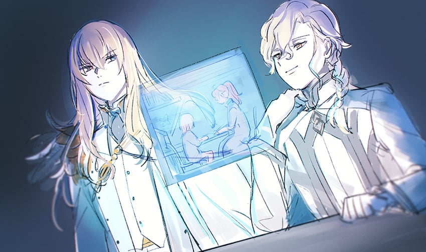 mash kyrielight, romani archaman, kirschtaria wodime, and marisbury animusphere (fate and 1 more) drawn by aki_(neyuki41028)