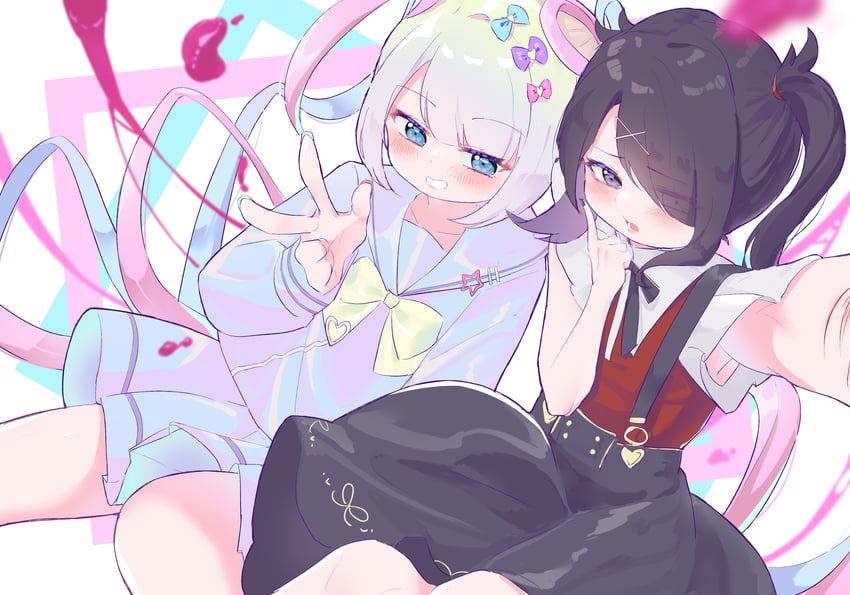 chouzetsusaikawa tenshi-chan and ame-chan (needy girl overdose) drawn by u0x0u