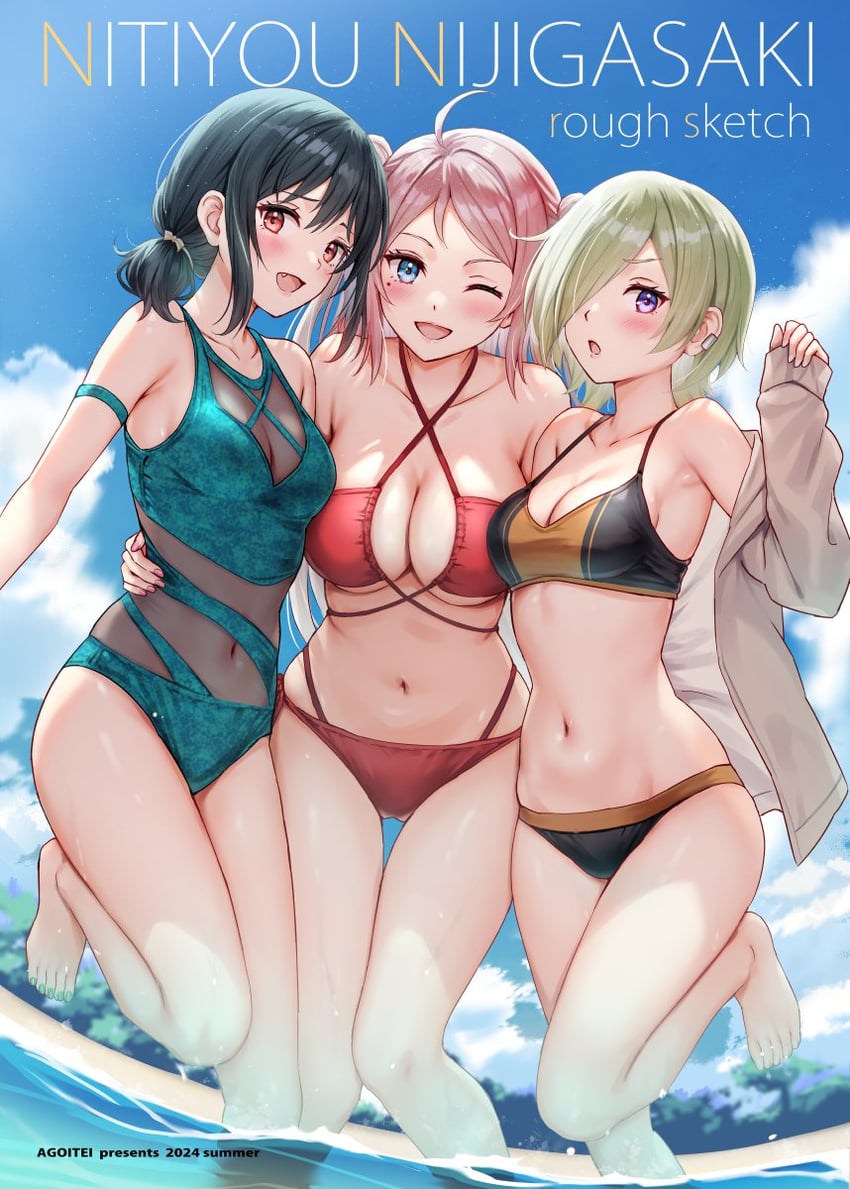 mifune shioriko, zhong lanzhu, and mia taylor (love live! and 2 more) drawn by sankuro_(agoitei)