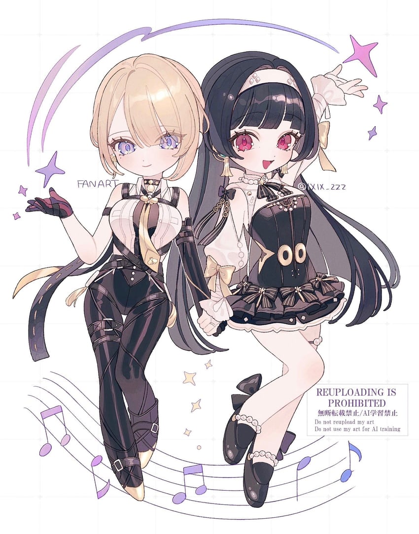 evelyn chevalier and astra yao (zenless zone zero) drawn by ao_(ao0_0nemu)