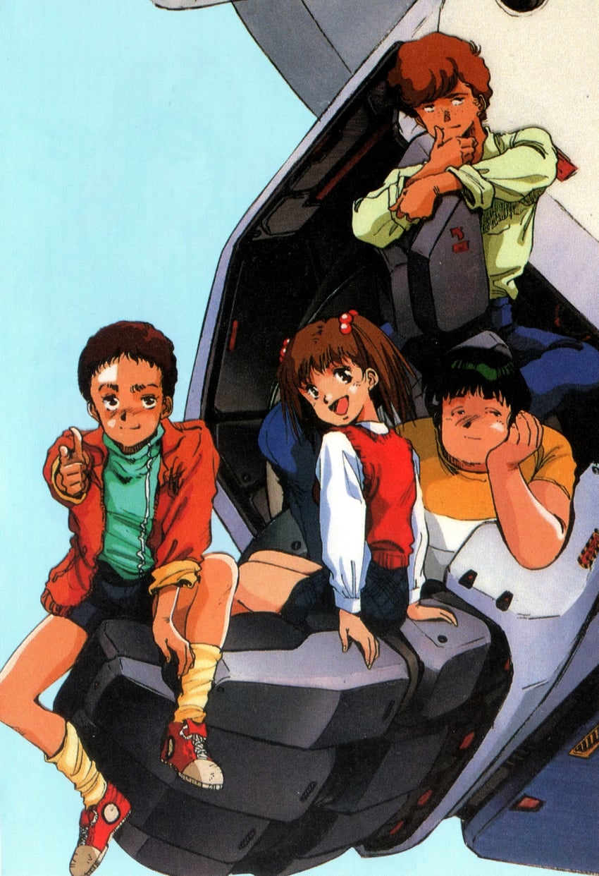 gundam alex, alfred izuruha, dorothy, telcott, and chay (gundam and 1 more) drawn by mikimoto_haruhiko