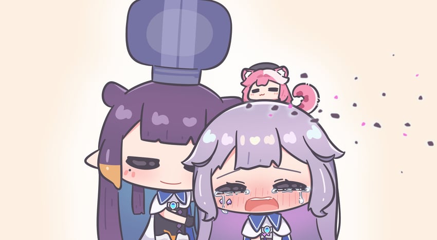 ninomae ina'nis, koseki bijou, and raora panthera (hololive and 2 more) drawn by mpien