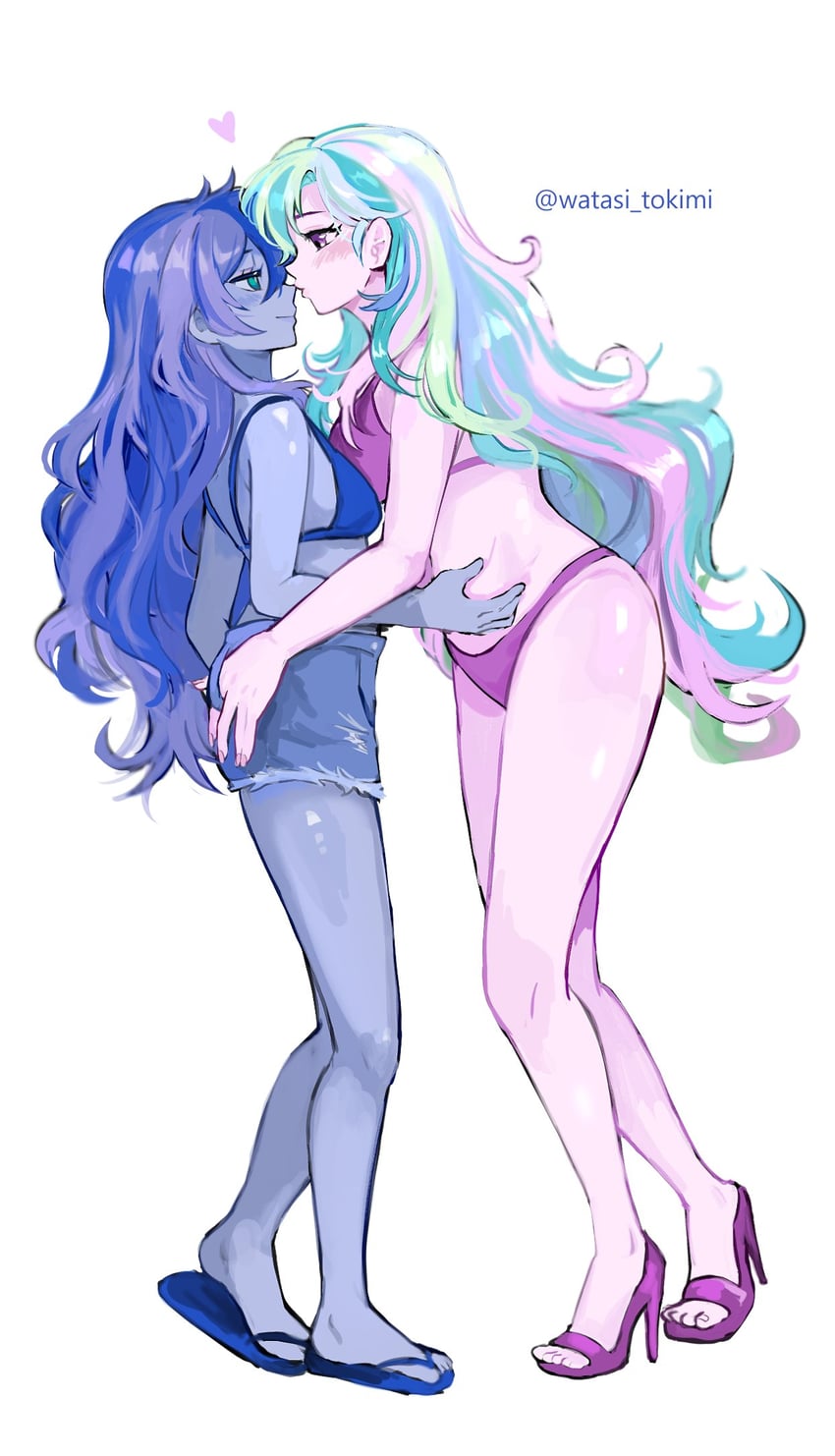 princess luna and princess celestia (my little pony and 1 more) drawn by watasi_tokimi