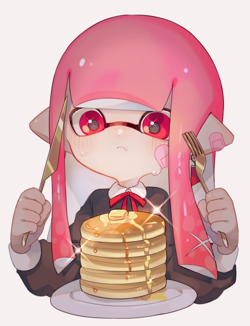 inkling player character and inkling girl (splatoon) drawn by sabata_saba