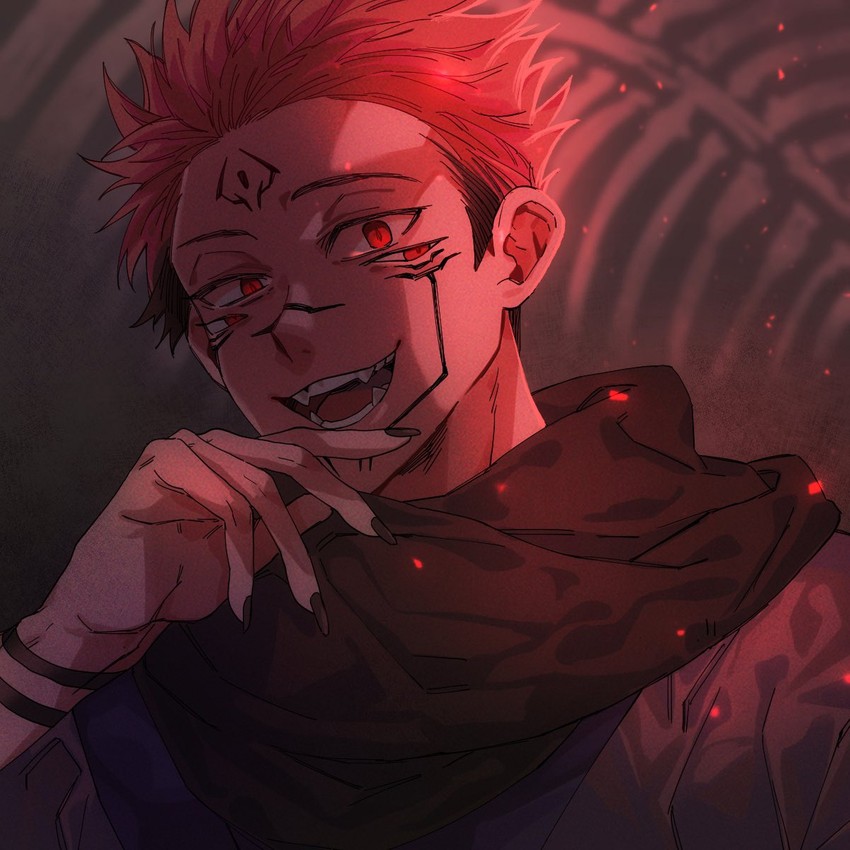 itadori yuuji and ryoumen sukuna (jujutsu kaisen) drawn by gojo_lover