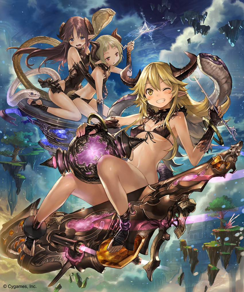 postapocalyptic girls (shingeki no bahamut and 1 more) drawn by ezusuke
