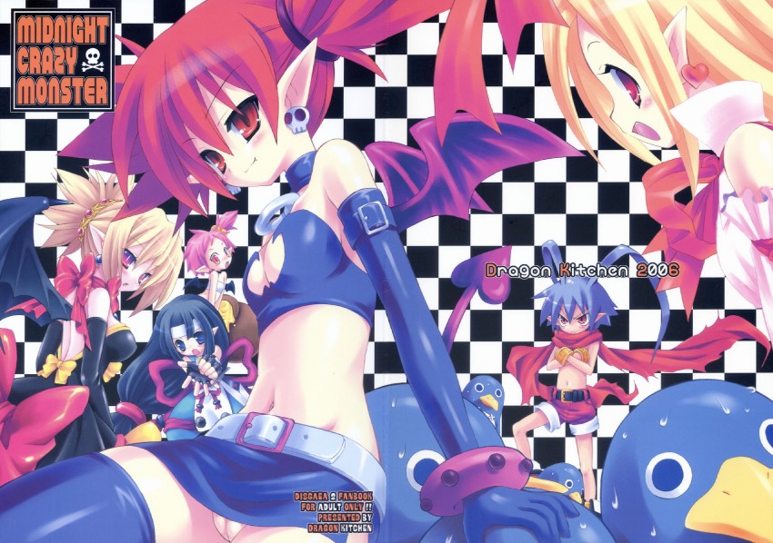 etna, prinny, flonne, laharl, rozalin, and 2 more (disgaea and 1 more) drawn by sasorigatame