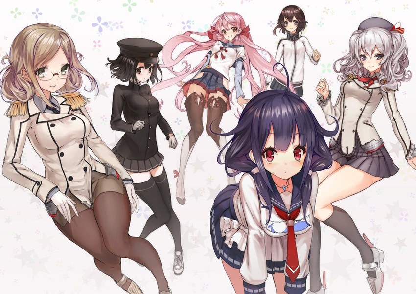 kashima, akashi, akitsu maru, taigei, katori, and 2 more (kantai collection) drawn by mins_(minevi)