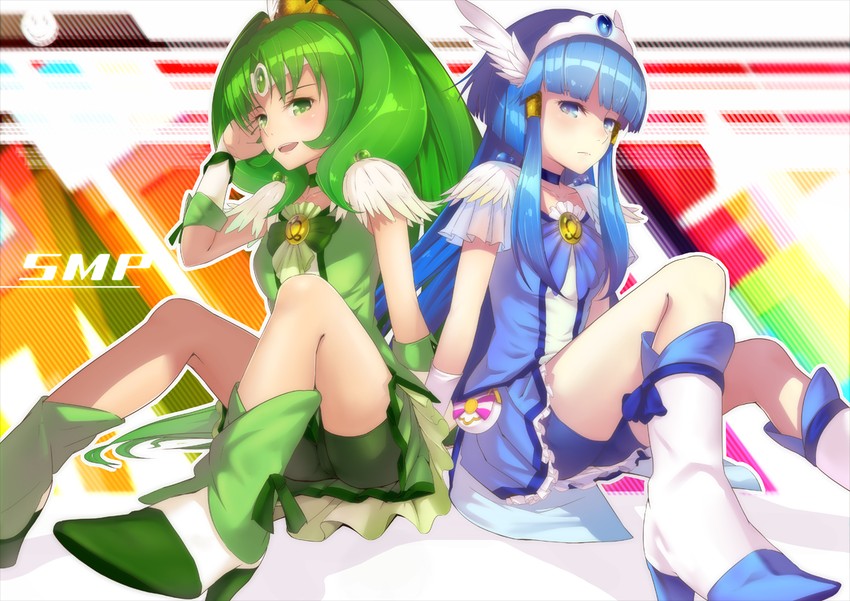 midorikawa nao, aoki reika, cure beauty, and cure march (precure and 1 more) drawn by niketora