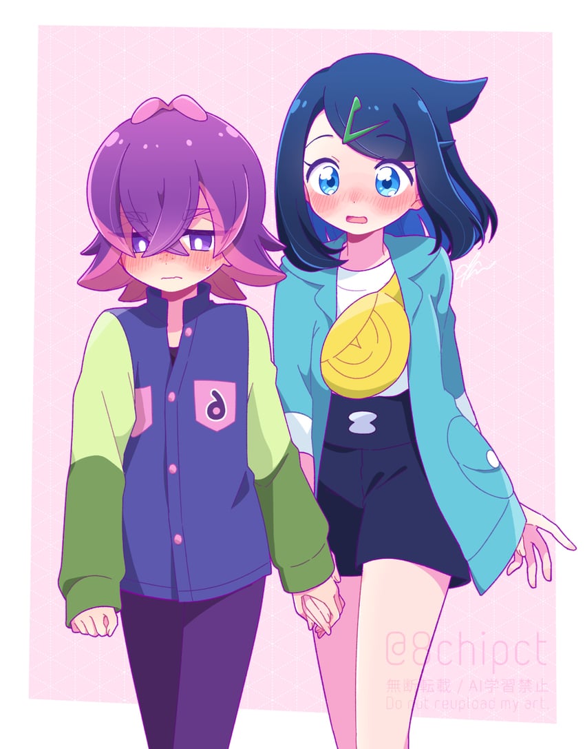 liko and dot (pokemon and 1 more) drawn by 0zr8hc