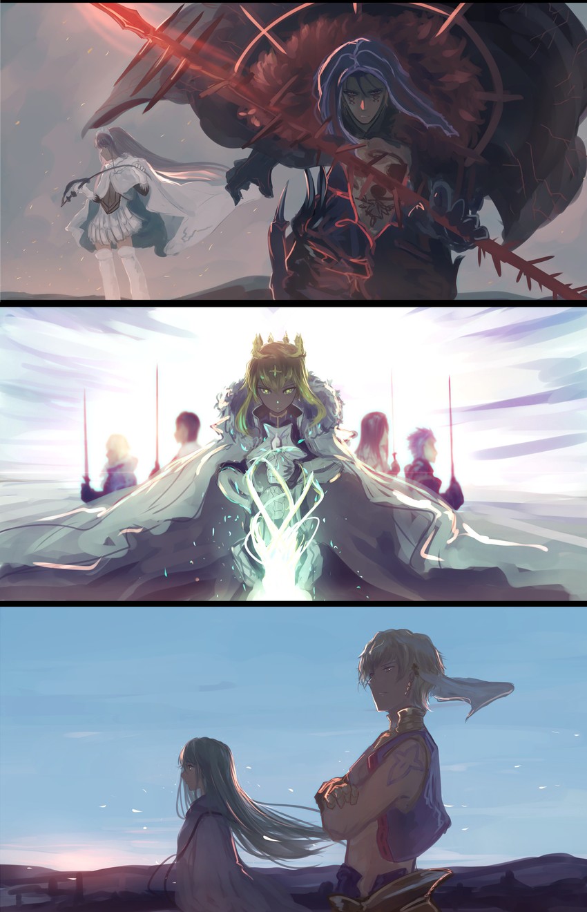 artoria pendragon, cu chulainn, enkidu, medb, cu chulainn alter, and 5 more (fate and 1 more) drawn by mifuru