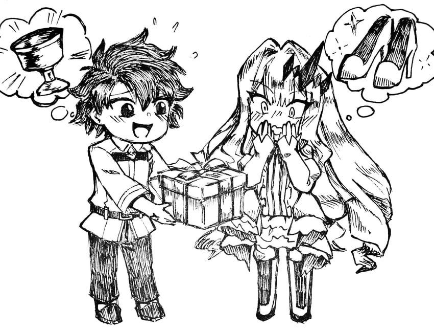fujimaru ritsuka and baobhan sith (fate and 1 more) drawn by rikohaiji_go