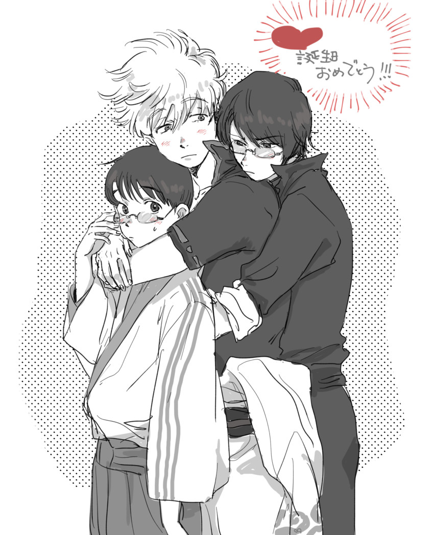 sakata gintoki and shimura shinpachi (gintama and 1 more) drawn by nezumi_sion