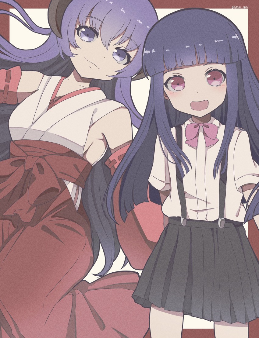furude rika and hanyuu (higurashi no naku koro ni) drawn by kagi0487_(weiss_9610)