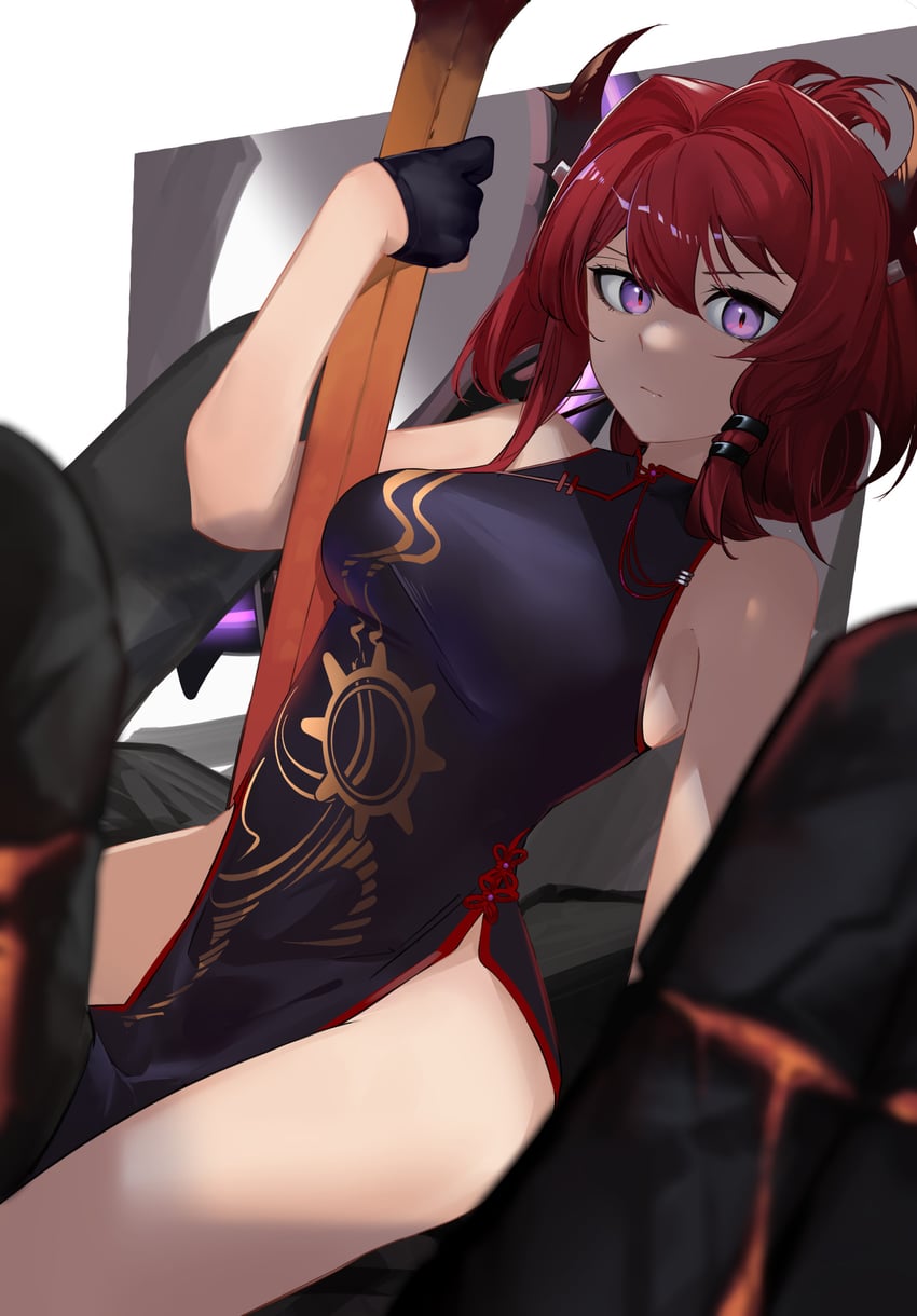 surtr and surtr's golem (arknights) drawn by ao_oni_(onioni-aoi)