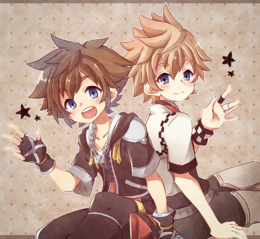 sora and roxas (kingdom hearts and 1 more) drawn by totoma