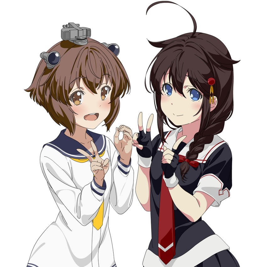 shigure, shigure kai ni, and yukikaze (kantai collection) drawn by sugapi